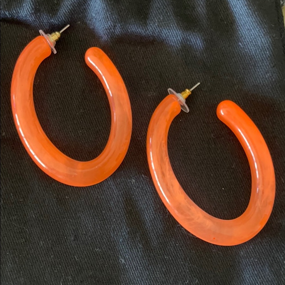 Baublebar neon orange lucite hoops earrings